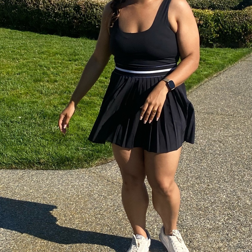All in Motion Black Activewear Pleated Dress